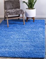 Unique Loom Solo Solid Shag Collection Modern Plush Periwinkle Blue Area Rug (10' 0 x 13' 0)