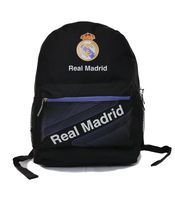 Real Madrid Backpack School Mochila Bookbag Official Licensed Product No ball pocket (Black)