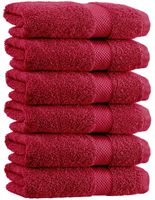White Classic Luxury Hand Towels | Cotton Hotel spa Bathroom Towel | 16x30 | 6 Pack | Burgundy