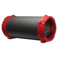 2BOOM Portable Wireless Bluetooth Speaker System with Loud 4-Inch Bass Subwoofer and FM Radio, Great for Outdoor Parties and Karaoke Music (Red)