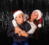 Pack of 2 Black Shimmer Fringe Foil 3 x 8 Feet Metallic Tinsel Curtains Photo Booth Props for Birthday Bachelorette Wedding Engagement Bridal Shower Graduation Retirement Party Decorations