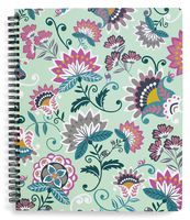 Vera Bradley Mini Notebook with Pocket Mint Flowers One Size