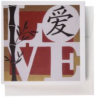 3dRose LOVE with Chinese character - Greeting Cards, 6 x 6 inches, set of 12 (gc_127907_2)