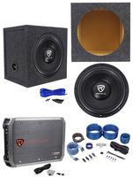 Rockville W12K6D2 V2 12" 2400w Subwoofer+Sealed Sub Box+Mono Amplifier+Amp Kit