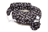 My Brest Friend Original Nursing Posture Pillow, Black & White Flowing Fans