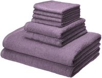 AmazonBasics Quick-Dry Bathroom Towels, 100% Cotton, 8-Piece Set, Lavender