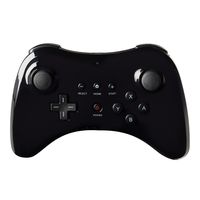 Wii U Pro Controller Gamepad | Black | Wireless + Rechargeable Bluetooth | Dual Analog Joystick by SIBIONO.