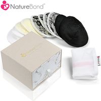 NatureBond Premium Breastfeeding Nursing Breast Pads - 10 Bamboo Cotton Washable Reusable Nipple Pads - Contoured Pads in Beautiful Lace with Large Laundry Bag