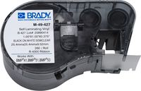 Brady Self-Laminating Vinyl Label Tape (M-49-427) - Black on White, Translucent Tape - Compatible with BMP41, BMP51, and BMP53 Label Makers - 1" Height, .375" Width