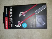 BLUETOOTH STEREO Stay-Fit Earbuds ( RED)