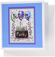 3dRose 13th Birthday Party Invitation Chocolate Cake - Greeting Cards, 6 x 6 inches, set of 12 (gc_20838_2)