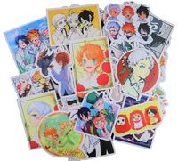 50 PCs The Promised Neverland Waterproof Laptop Stickers Waterproof Skateboard Snowboard Car Bicycle Luggage Decal Pack