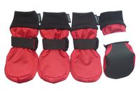 LONSUNEER Winter Paw Protector Dog Boots Waterproof Soft Sole and Nonslip Set of 4 Color Red Size Large