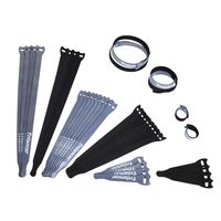 Reusable Cable Ties, Trilancer Cord Wraps, Adjustable Strap Fastener, Cable Organizer, Fastening Hook and Loop (3 Sizes/Black/40PCS)