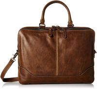 FRYE Men's Logan Zip Work Bag, Dark Brown, One Size