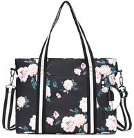 Laptop Bag Shoulder Messenger Bag for Women 15.6 inch Floral Tote Bag Lightweight Waterproof Business Office Work Travel for Laptop with USB Charging Port