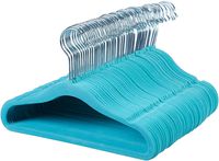 AmazonBasics Baby Kids Velvet Clothes Hangers, 50-Pack, Blue
