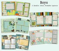 Boys Scrapbook Set - 5 Double Page Layouts