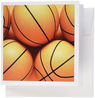 3dRose Closeup Of Basketballs - Greeting Cards, 6 x 6 inches, set of 12 (gc_109460_2)