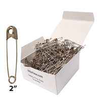 NiftyPlaza Extra Large 2" Safety Pins - Heavy Duty, Industrial Strength, Nickel Plated, Rust Resistant (200)