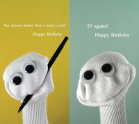 Quiplip Sock Em's Birthday 6) Greeting Cards