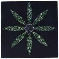 3dRose LLC 8 x 8 x 0.25 Inches Mouse Pad, Green Bling Daisy with Diamond (mp_65164_1)