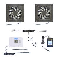Home Theater 2-Zone AV cabinet cooling Fans/Digital Thermostat/Multi-Speed Fans