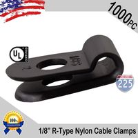 R-Type Cable Clamps Nylon Black Hose Wire Electrical Ring Loop
