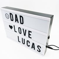 Advertising Box Light Up Message Board Cinema Marquee Letter Box A4 Size with USB AA Battery Powered Including 96 Letters and Symbols Combination for Cinema Wedding Party Decoration