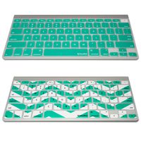Aduro Skinz Soft Touch Keyboard Cover Silicone Skin for Apple MacBook Pro 13" 15" 17" (Including Retina Display) iMac and MacBook Air 13" (2 Pack Turquoise/Chevron)