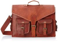 18 Inch Rustic Vintage Leather Messenger Bag Leather Laptop Bag Men's Leather Briefcase Satchel Bag