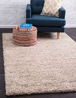 Unique Loom Solo Solid Shag Collection Modern Plush Taupe Area Rug (6' 0 x 9' 0)