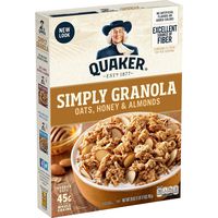 Quaker Simply Granola Oats, Honey & Almonds, Breakfast Cereal, 28 oz Boxes, (2 Pack)