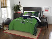Officially Licensed NFL Seattle Seahawks "Draft" Full/Queen Comforter and 2 Sham Set, 86" x 86"