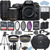 Nikon D7500 20.9 MP DSLR Camera (Black) with Nikon AF-S DX NIKKOR 18-140mm f/3.5-5.6G ED VR Lens + AF-P DX NIKKOR 70-300mm f/4.5-6.3G ED VR Lens Bundle includes 64GB Memory, Professional Accessories
