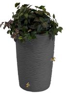Good Ideas IMP-L50-DAR Impressions Palm Rain Barrel, 50-Gallon, Dark Granite