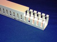 1 Inchx1 Inchx2Meter Open Slot Finger Wiring Cable Raceway Duct with Cover, HD1X1SW - White