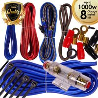 Complete 1000W Gravity 8 Gauge Amplifier Installation Wiring Kit Amp PK1 8 Ga Blue - For Installer and DIY Hobbyist - Perfect for Car/Truck/Motorcycle/RV/ATV