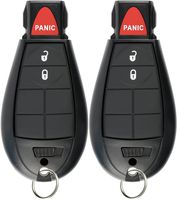 KeylessOption Keyless Entry Remote Car Key Fob Alarm for Dodge Ram, Jeep Cherokee GQ4-53T (Pack of 2)