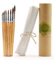 Dynamic Distraction Watercolor Brushes for Painting - Round Water Color Paint Brush Set of 9 - Comfortable Handle Size - Professional Artist Quality - Perfect for Watercolor, Acrylic and Gouache