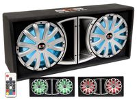 Belva BLB212LED Dual 12-inch 1500W Loaded Ported Car Subwoofer with Multi-Color LED and Remote