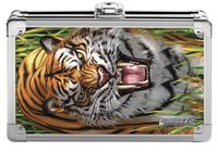 Vaultz Locking Supplies & Pencil Box with Key Lock, 5"x 2.5"x 8.5", 3D Lenticular Tiger (VZ03783)