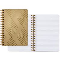 Hallmark Signature Gold Spiral Notebook (Gold Diamonds)