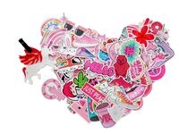 100 Pcs Sticker Pack and Cute Luggage Tag,OFACL Vinyl Waterproof Decorative Sticker Decal Graffiti Travel Stickers and Anti-Lost Travel Suitcase Identify Label for Luggage,Suitcase