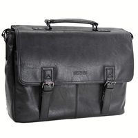 Kenneth Cole Reaction Flapover Laptop Portfolio Briefcase, Black, One Size