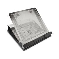 Rolodex Punched Metal and Wood Laptop Desk Stand, Black and Gunmetal (82448)