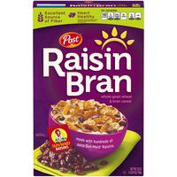 Post Raisin Bran, Whole Grain Wheat & Bran Breakfast Cereal, Heart Healthy, Excellent Source of Fiber, 25 Ounce
