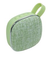 Portable Wireless Bluetooth 3W Speaker with FM Radio, Built-in Microphone, High Fidelity Sound, Powerful Bass, Micro SD Playback, USB Charging, Hands Free Calls, Cloth Cover, Carry Strap (Green)