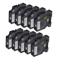 WonderTec 10 Pack Compatible DYMO D1 Label Cassette 45013 S0720530 Label Maker Tape Black on White Labeling Tape 12mm for Dymo LabelManager 160 210D 260P 450D Printer 1/2 inch x 23 Feet