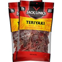 Jack Link's Beef Jerky, Teriyaki, (2) 9 oz. Bags - Flavorful Everyday Snack, 11g of Protein and 80 Calories, Made with 100% Premium Beef, Soy, Ginger and Onion - 96% Fat Free, No Added MSG